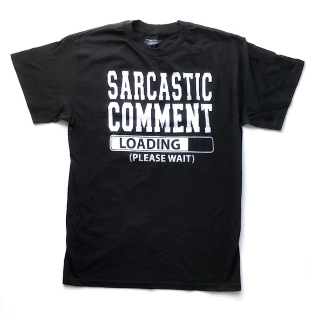 Men's Sarcastic Comment Loading Please Wait Black T-shirt